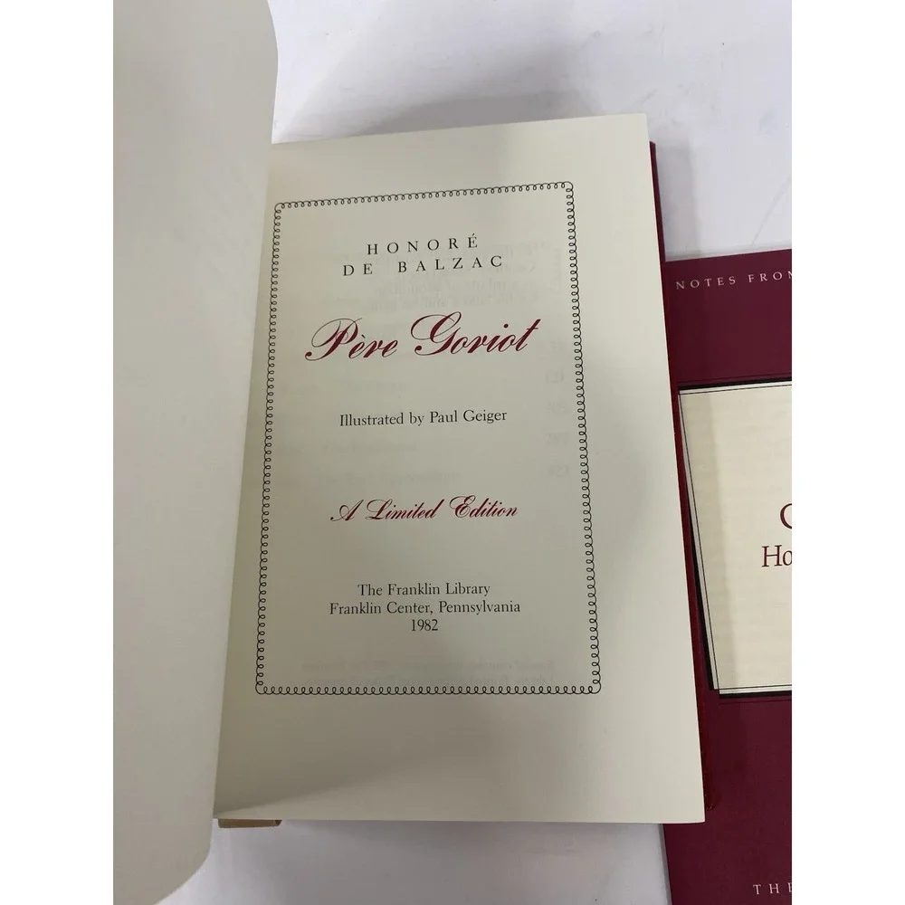 The Franklin Library‎ Pere Goriot by Honore de Balzac Best Loved Books 1982